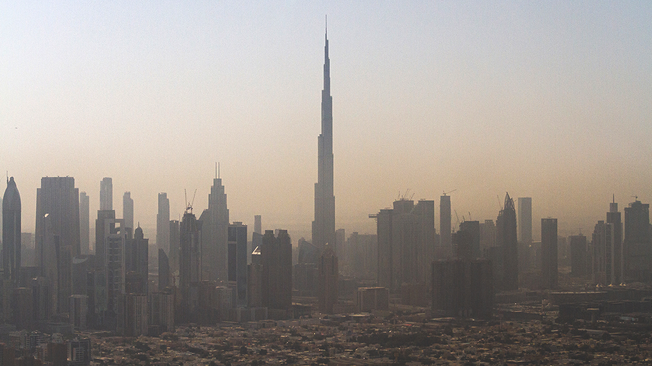 Dubai skyline viewed from above